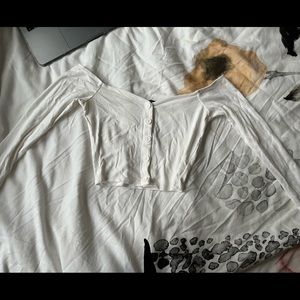 White off-shoulder crop top